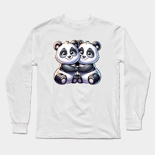 Pandas hugging. Long Sleeve T-Shirt